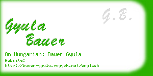 gyula bauer business card